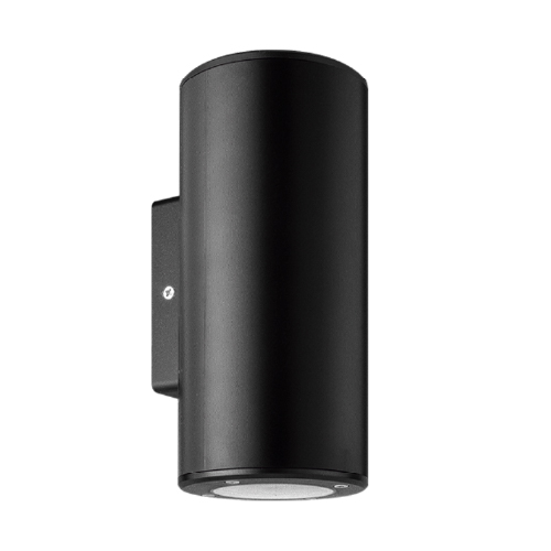 Artefacto de pared redondo bididireccional de pvc para GU10 IP54 negro